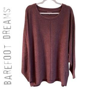 BAREFOOT DREAMS CozyChic Lite seamed Dolman Pullover Sweater. 3X